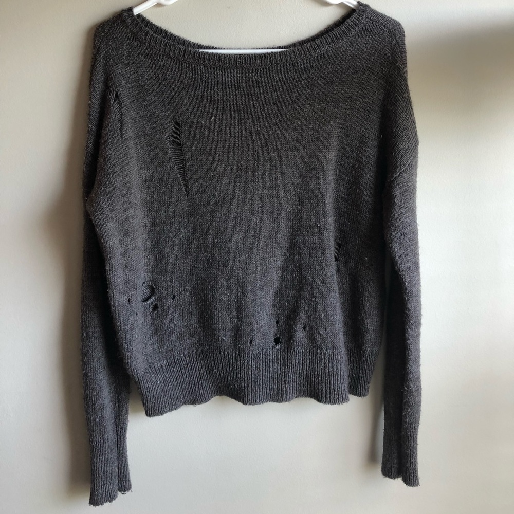 distressed sweater